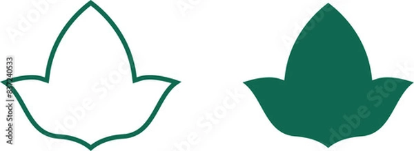Obraz Emerald Green IVY Leaf Vector Illustration Outlined and Flat Icon Design