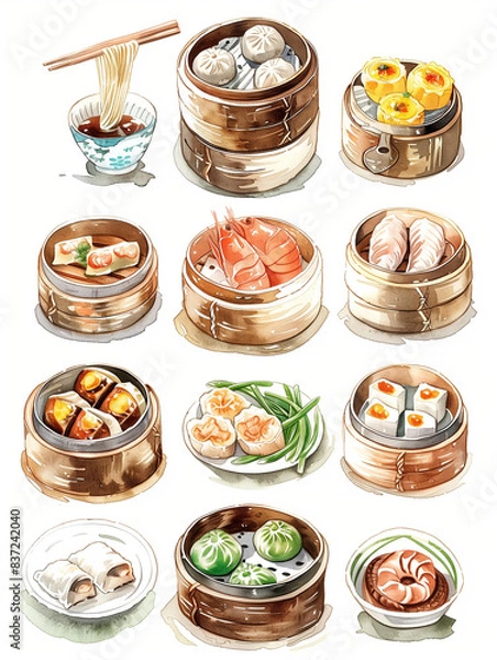 Obraz set of dim sum