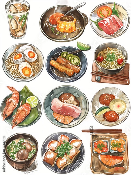 Obraz set of ramen