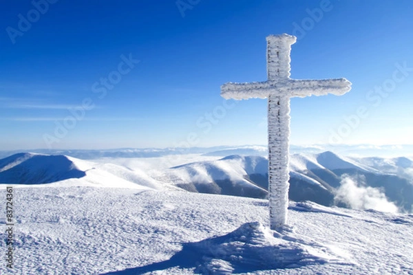 Obraz snow-covered cross