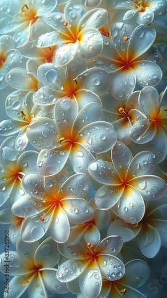 Fototapeta Plumeria on white background. ai generated
