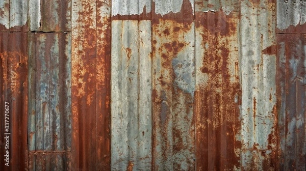 Obraz Rusty Corrugated Metal Wall Texture