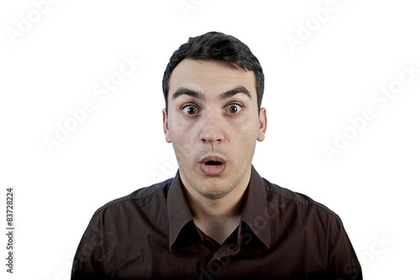 Fototapeta Shocked young man.Surprised