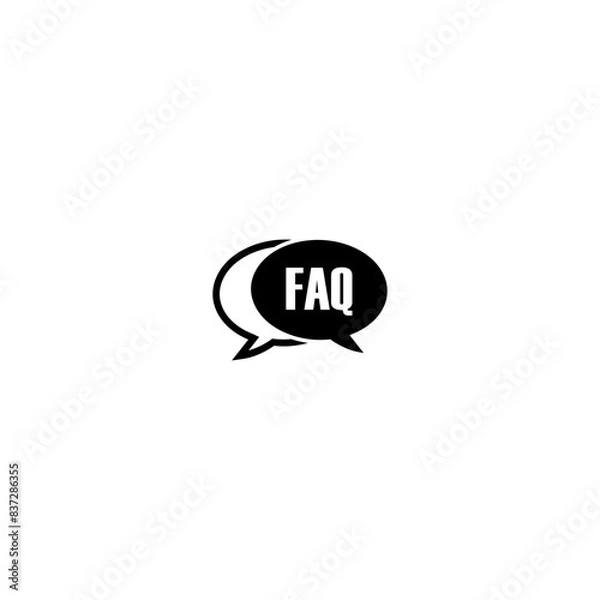 Fototapeta FAQ speech bubble icon isolated on white background