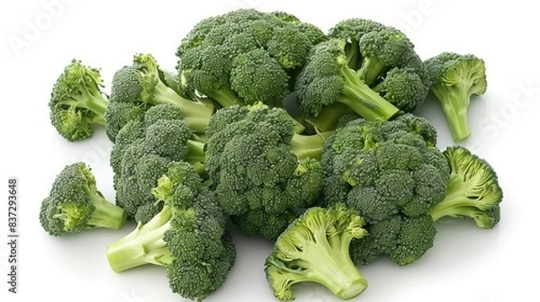 Obraz White backdrop, broccoli isolated on white clean backgrounds