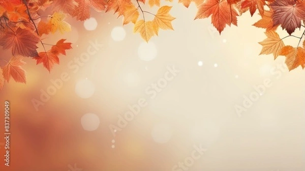 Fototapeta autumn leaves background, generative ai