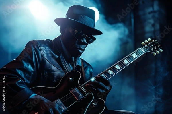 Obraz Portrait of a blues musician