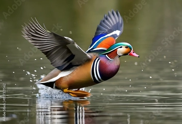Fototapeta A Mandarin Duck on the water