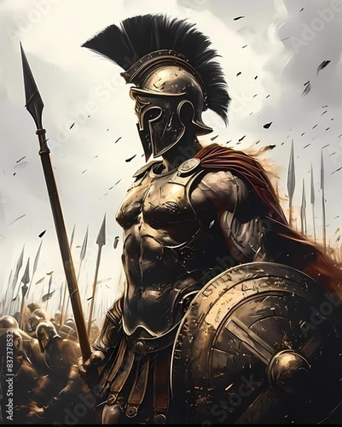 Fototapeta Warrior in battle