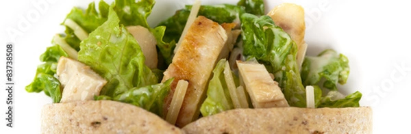 Fototapeta Chicken Caesar Wrap. selective focus.