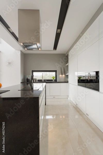 Fototapeta Marble floor in kitchen