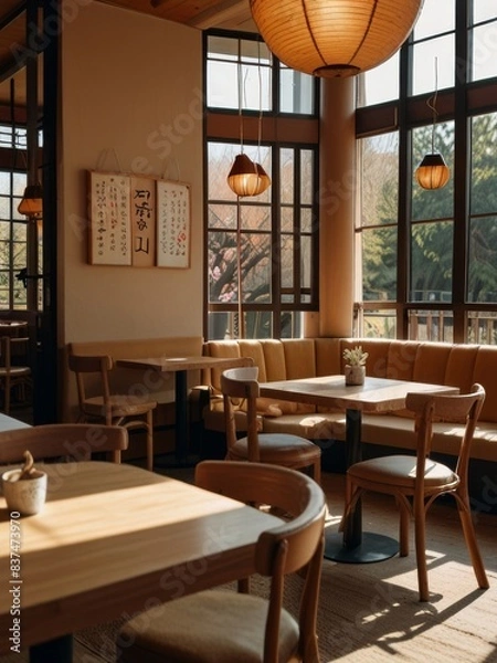 Obraz interior japanese style cafe modern concept architecture