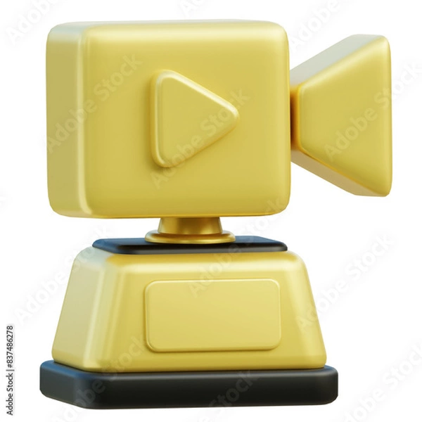 Fototapeta  Film Award 3d, 3d icon, 3d illustration, style, render, rendering, Suitable for website, mobile app, print, presentation, infographic and any other project.