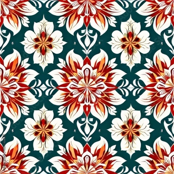 Obraz A digital colorful floral seamless pattern design
