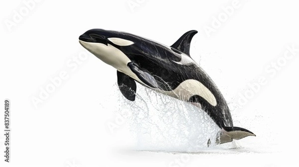 Obraz majestic orca also known as a killer isolated on white background. animal wild life for designer ads