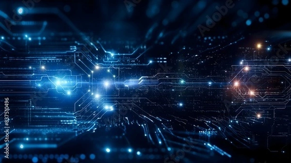 Obraz Futuristic Digital Circuit Network Background