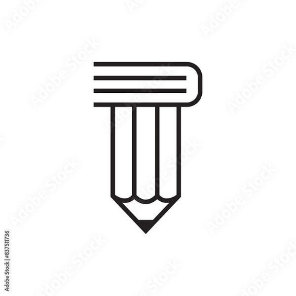 Obraz pencil book education line logo design vector