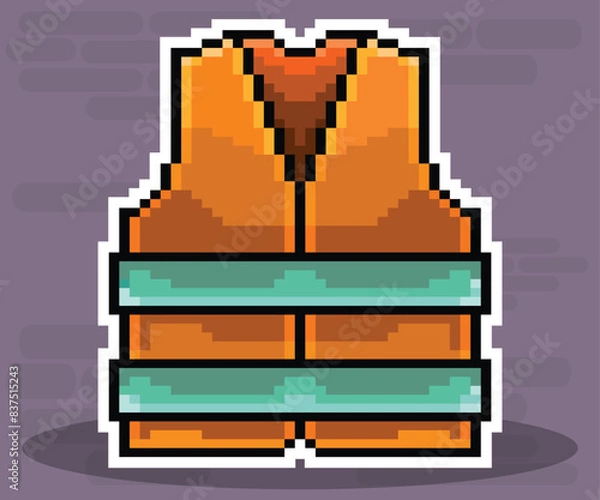 Obraz Construction vest, engineer, vector, pixel art, pixel art, construction vest..eps