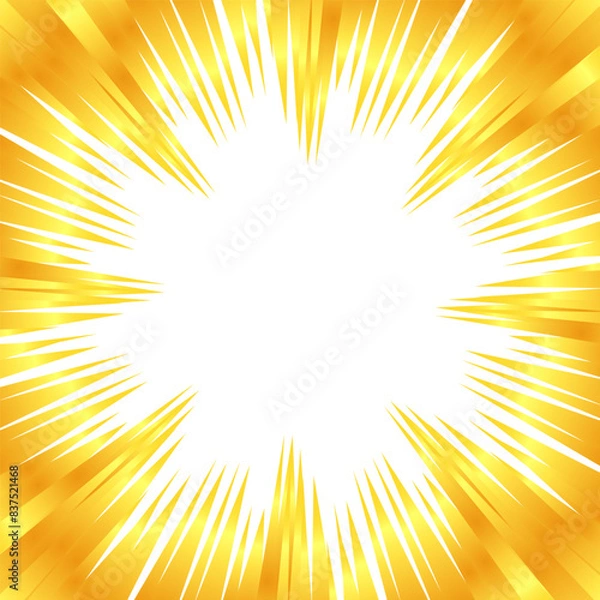 Obraz 金色風のグラデーションの集中線の素材