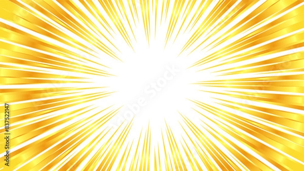 Fototapeta 金色風のグラデーションの集中線の素材