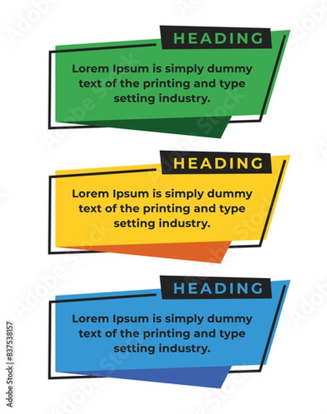 Obraz Geometric shape Heading Text box banner template set