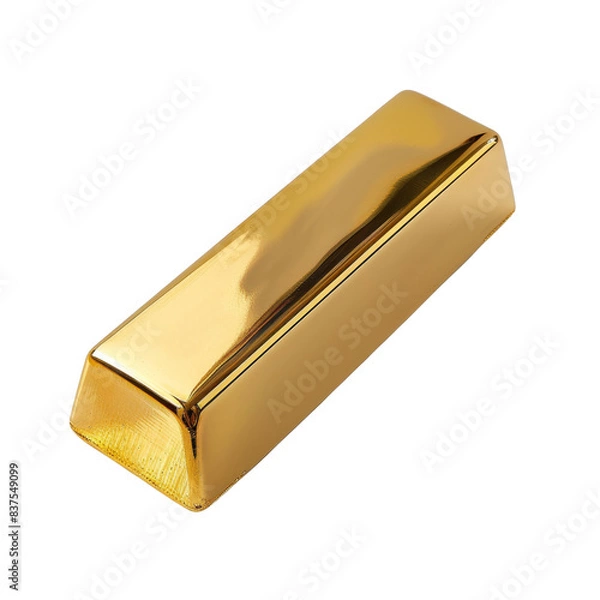 Fototapeta Shiny gold bar isolated on a transparent background, symbolizing wealth, luxury, and investment opportunities in precious metals.