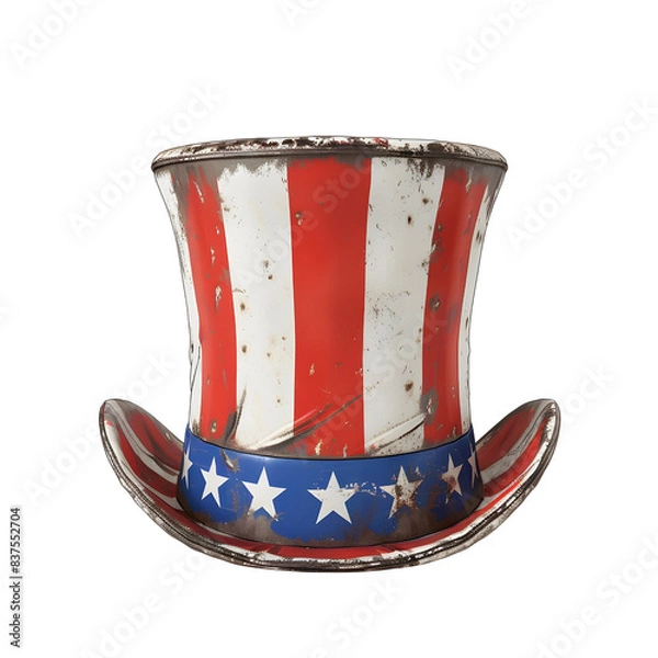 Obraz Vintage American Patriotic Hat with Stars and Stripes