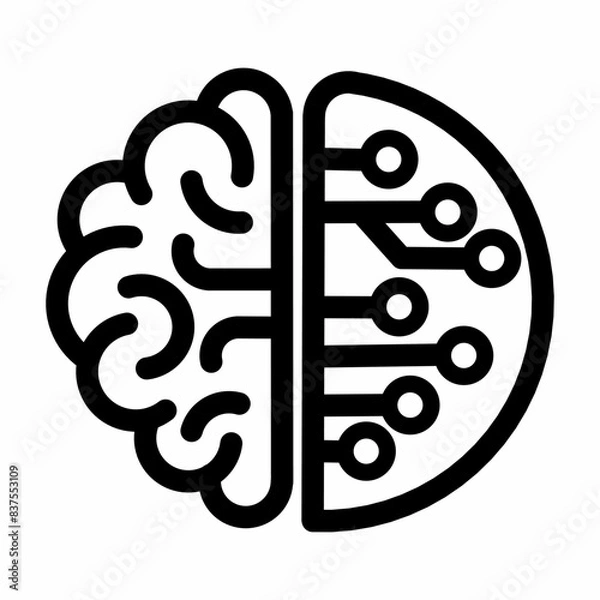 Obraz brain technology logo design