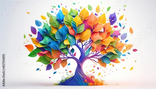 Fototapeta カラフルな色の木のイラスト
