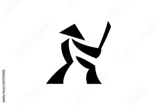 Fototapeta logo ninja with sword