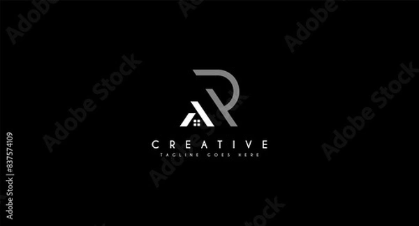 Fototapeta Initial Letter AR House home roof logo design vector illustration.