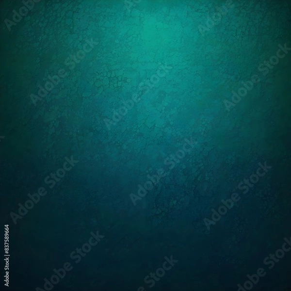 Fototapeta Teal green blue grainy color gradient background glowing noise texture cover header poster design