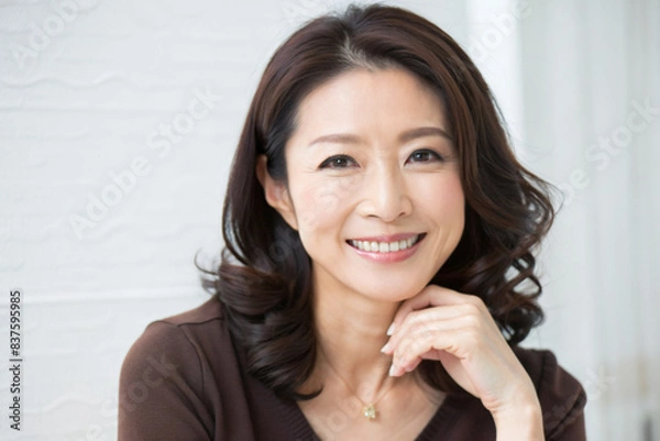 Obraz 笑顔の美しい日本人の中年女性