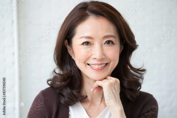 Obraz 笑顔の美しい日本人の中年女性