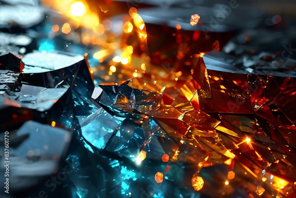 Obraz Condensed Lava surface background. Blue and Orange.