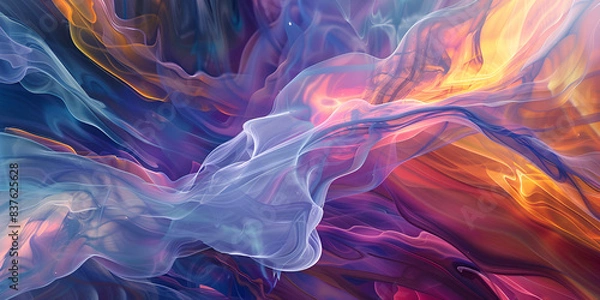 Fototapeta Abstract Fluidity: The Beauty of Colorful Waves in Contemporary Art | Ethereal Movements: Capturing the Essence of Fluid Dynamics in Artistic Expression

