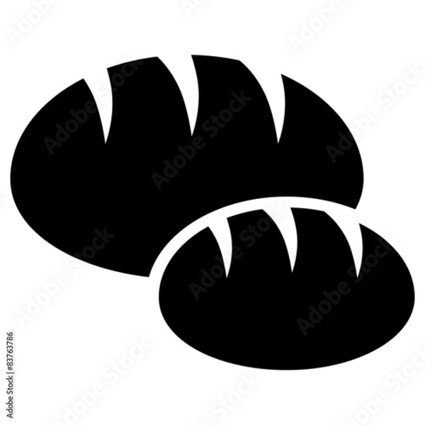 Fototapeta 2 Brote, Icon, Vektor, schwarz-weiß, freigestellt