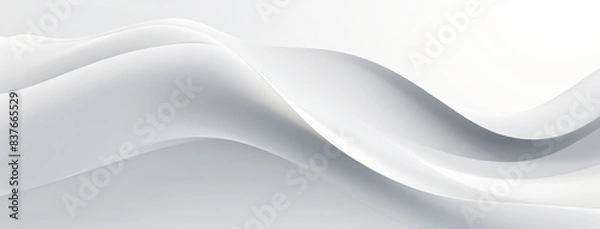 Fototapeta Abstract white wave background with smooth lines, minimalist designs, modern presentations, sleek websites, and clean digital artworks. Perfect for creating white geometric abstract background