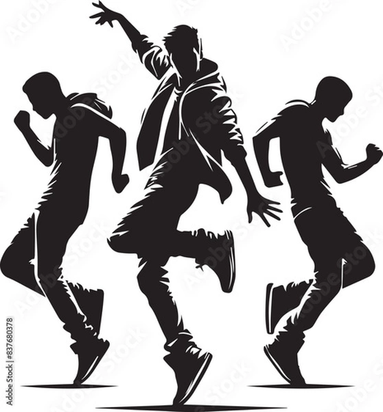 Obraz Man Dancing image - Silhouette of man dancing - Vector image of dancing 