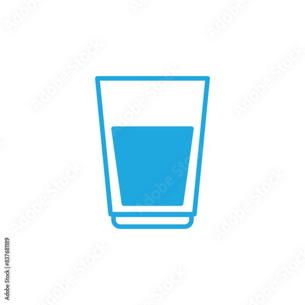 Obraz glass icon vector template design flat and simple
