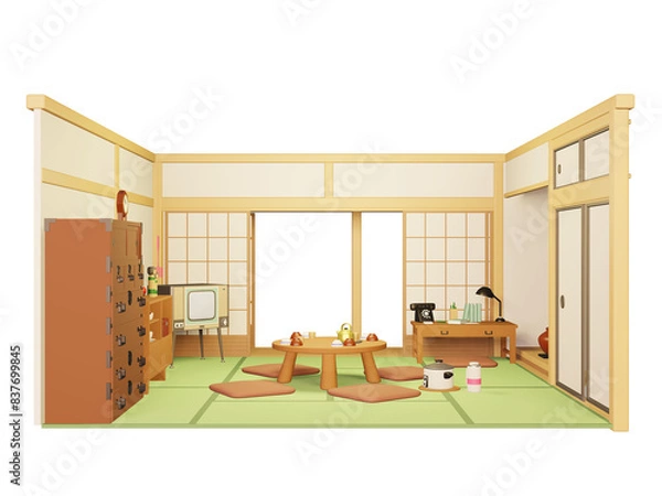 Obraz 昭和レトロな部屋のイラスト