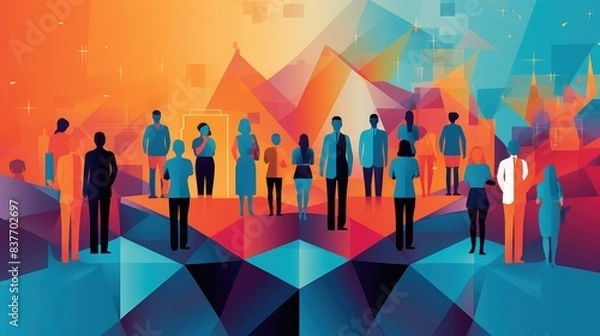 Obraz Professional Networking Abstract Illustration