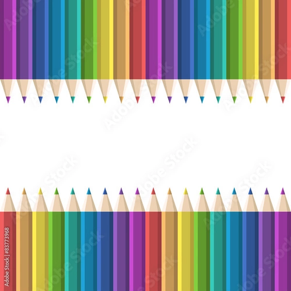 Obraz colorful rainbow pencil frame vector