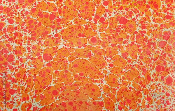 Obraz Red yellow spotted ebru