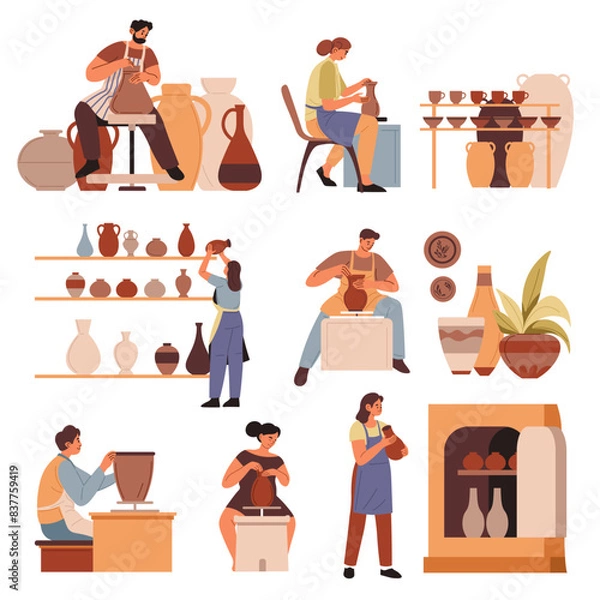Obraz Pottery Makers and Their Crafts