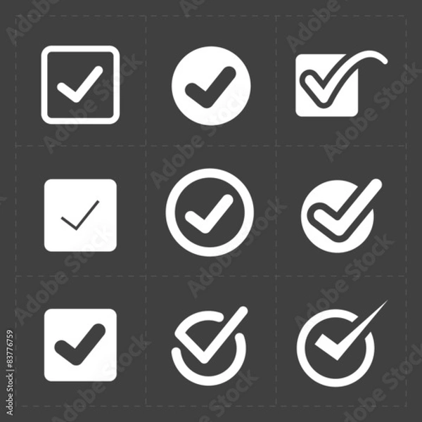 Fototapeta Vector white confirm icons set
