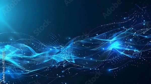 Fototapeta Abstract vector blue technology concept. background illustration 