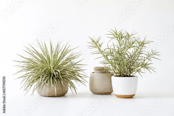 Obraz Green Plants in White Pots