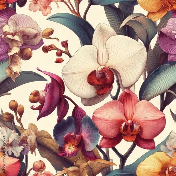 Obraz Orchid Elegance Tile Pattern