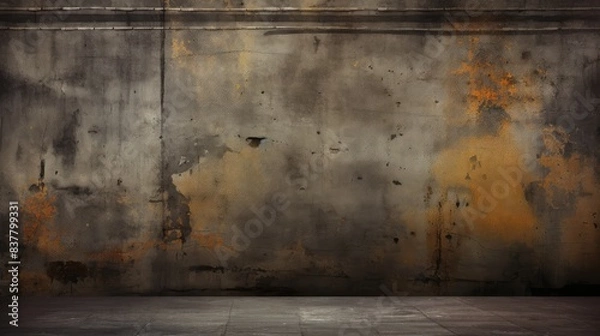 Fototapeta Weathered Concrete Wall with Rusty Patches Texture